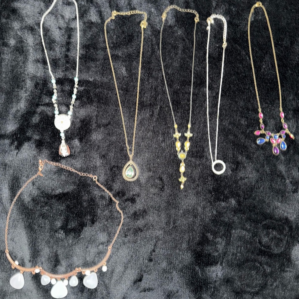 Avon Gold and Silver Necklace Set with Colorful Accents